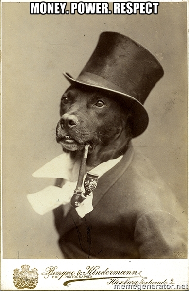 Money Power Respect Dog Meme